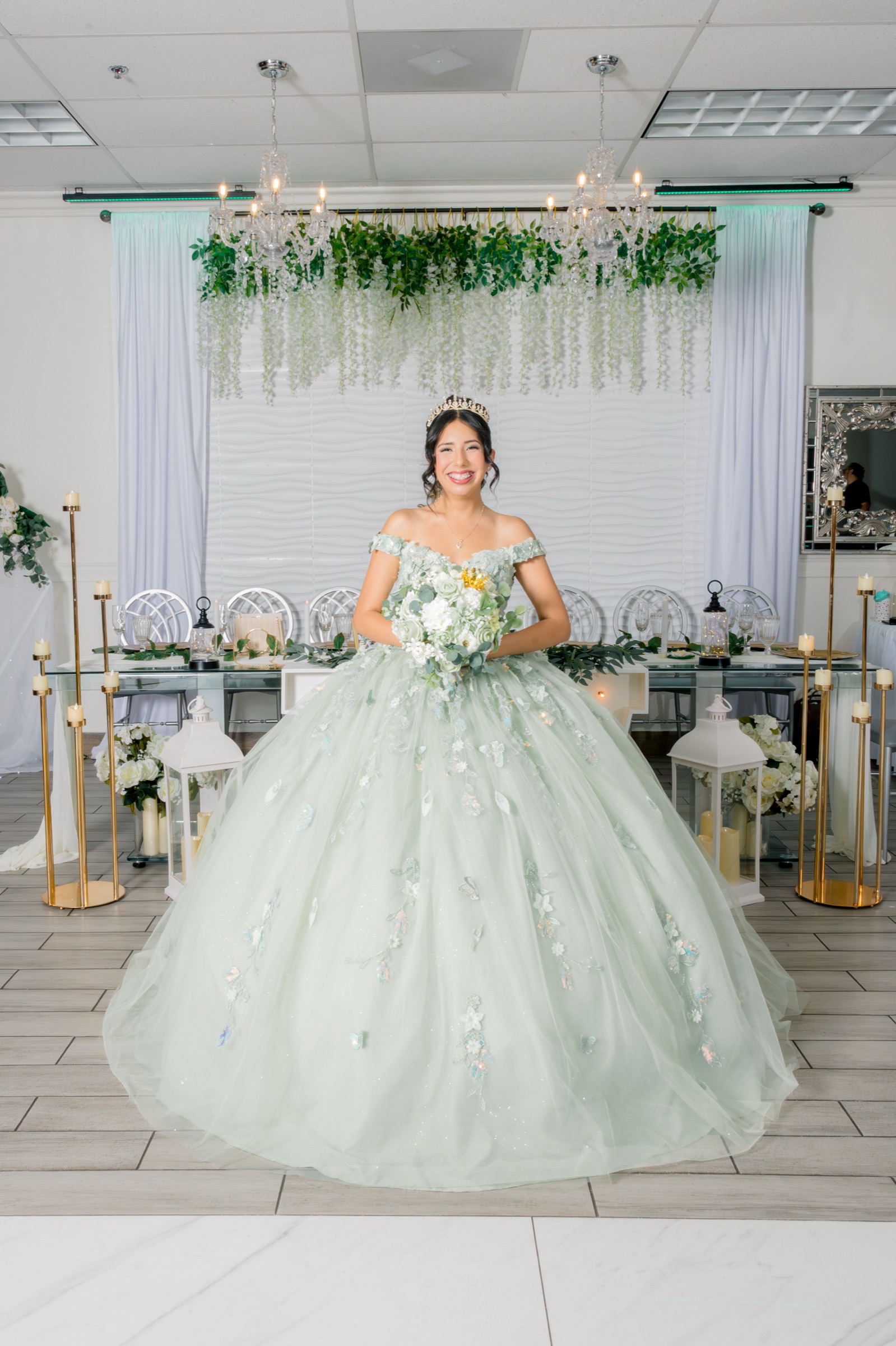 Quinceañera — Erika in mint gown
