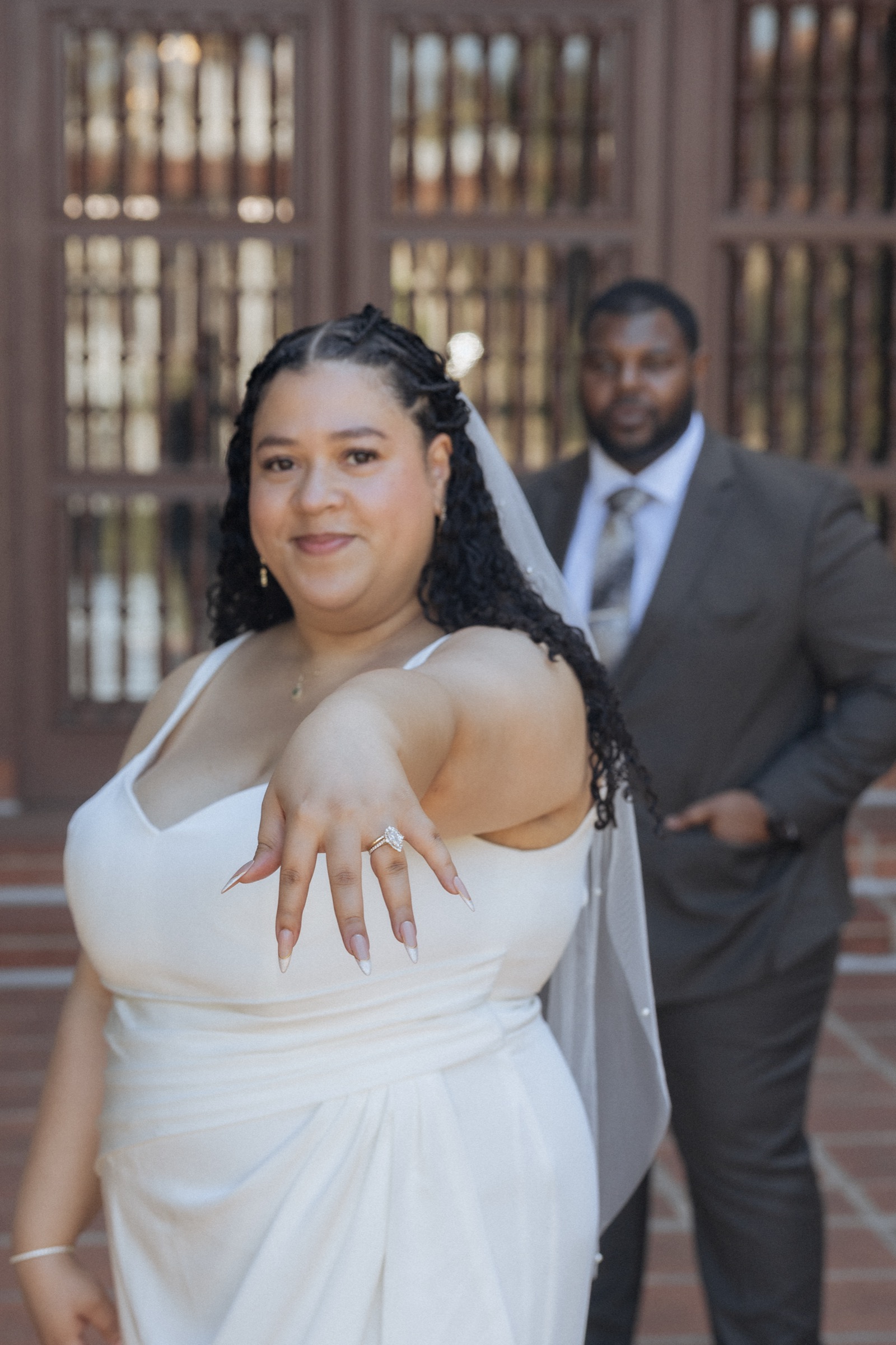 Bride showing ring — Santa Barbara